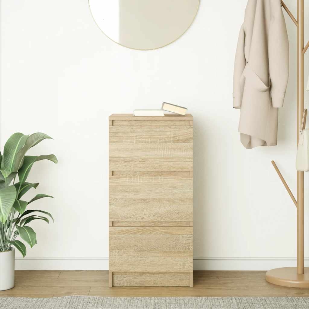 VidaXL Dressoir 37,5x35x76cm bewerkt hout sonoma eikenkleurig