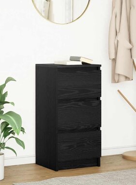 VidaXL Dressoir 37,5x35x76 cm spaanplaat zwart eikenkleurig