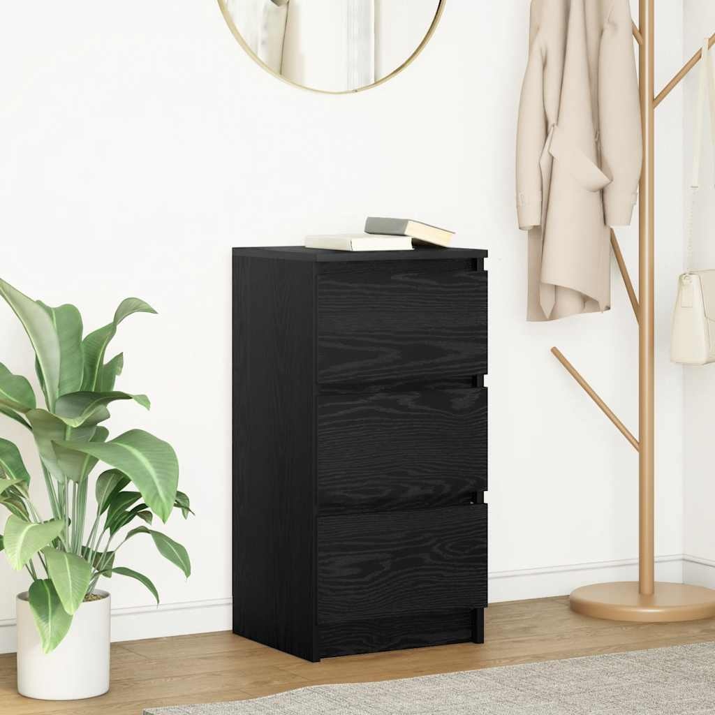 VidaXL Dressoir 37,5x35x76 cm spaanplaat zwart eikenkleurig