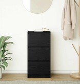 VidaXL Dressoir 37,5x35x76 cm spaanplaat zwart eikenkleurig