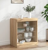 VidaXL Dressoir met LED-verlichting 60,5x37x67 cm sonoma eikenkleurig