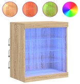 VidaXL Dressoir met LED-verlichting 60,5x37x67 cm sonoma eikenkleurig