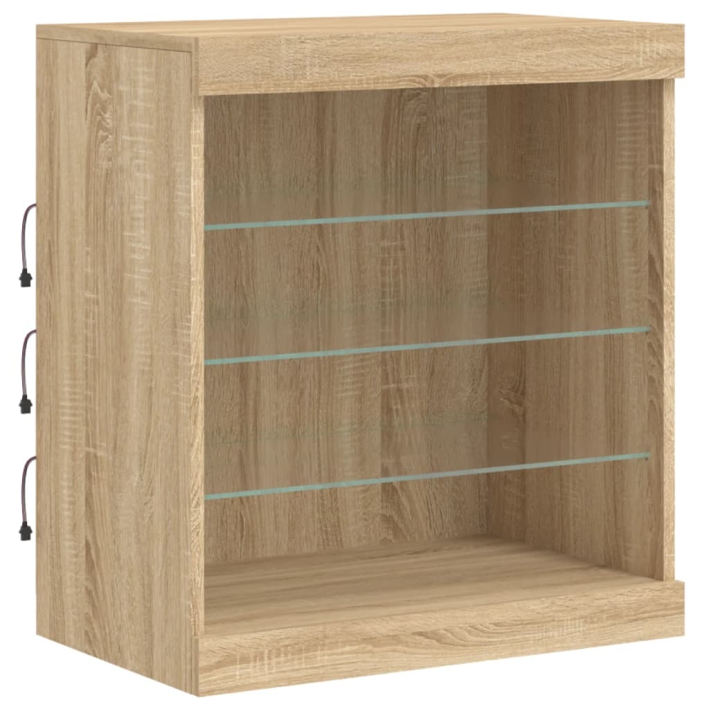 VidaXL Dressoir met LED-verlichting 60,5x37x67 cm sonoma eikenkleurig