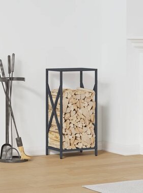 VidaXL Brandhoutrek 34x25x70 cm koudgewalst staal antracietkleurig