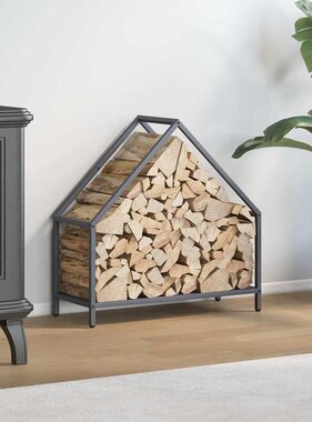 VidaXL Brandhoutrek 60x25x60 cm koudgewalst staal antracietkleurig