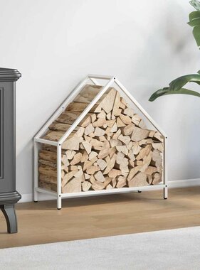 VidaXL Brandhoutrek 60x25x60 cm koudgewalst staal wit