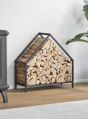 VidaXL Brandhoutrek 60x25x60 cm koudgewalst staal zwart