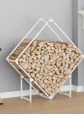 VidaXL Brandhoutrek 100x25x100 cm koudgewalst staal wit