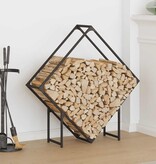VidaXL Brandhoutrek 100x25x100 cm koudgewalst staal zwart