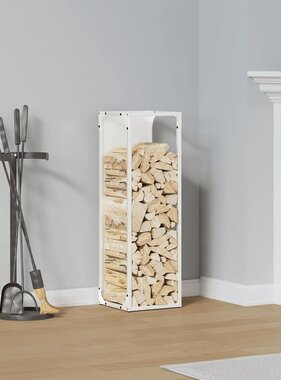 VidaXL Brandhoutrek 25x25x80 cm koudgewalst staal wit