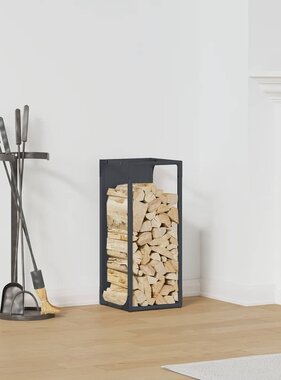 VidaXL Brandhoutrek 25x25x60 cm koudgewalst staal antracietkleurig
