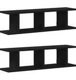 VidaXL Wandplanken 2 st 75x18x20 cm spaanplaat zwart eikenkleurig