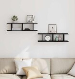 VidaXL Wandplanken 2 st 75x18x20 cm spaanplaat zwart eikenkleurig