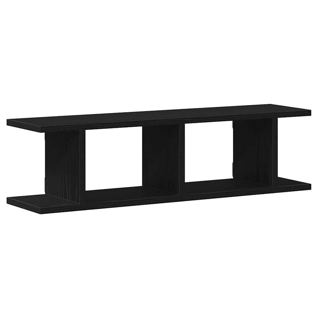 VidaXL Wandplanken 2 st 75x18x20 cm spaanplaat zwart eikenkleurig