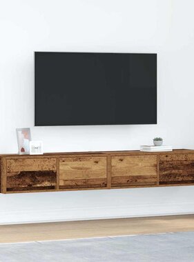 VidaXL Tv-meubels 2 st 80x31x25,5 cm bewerkt hout oud houtkleurig