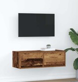 VidaXL TV-meubel 80x31x25,5 cm bewerkt hout oud houtkleurig