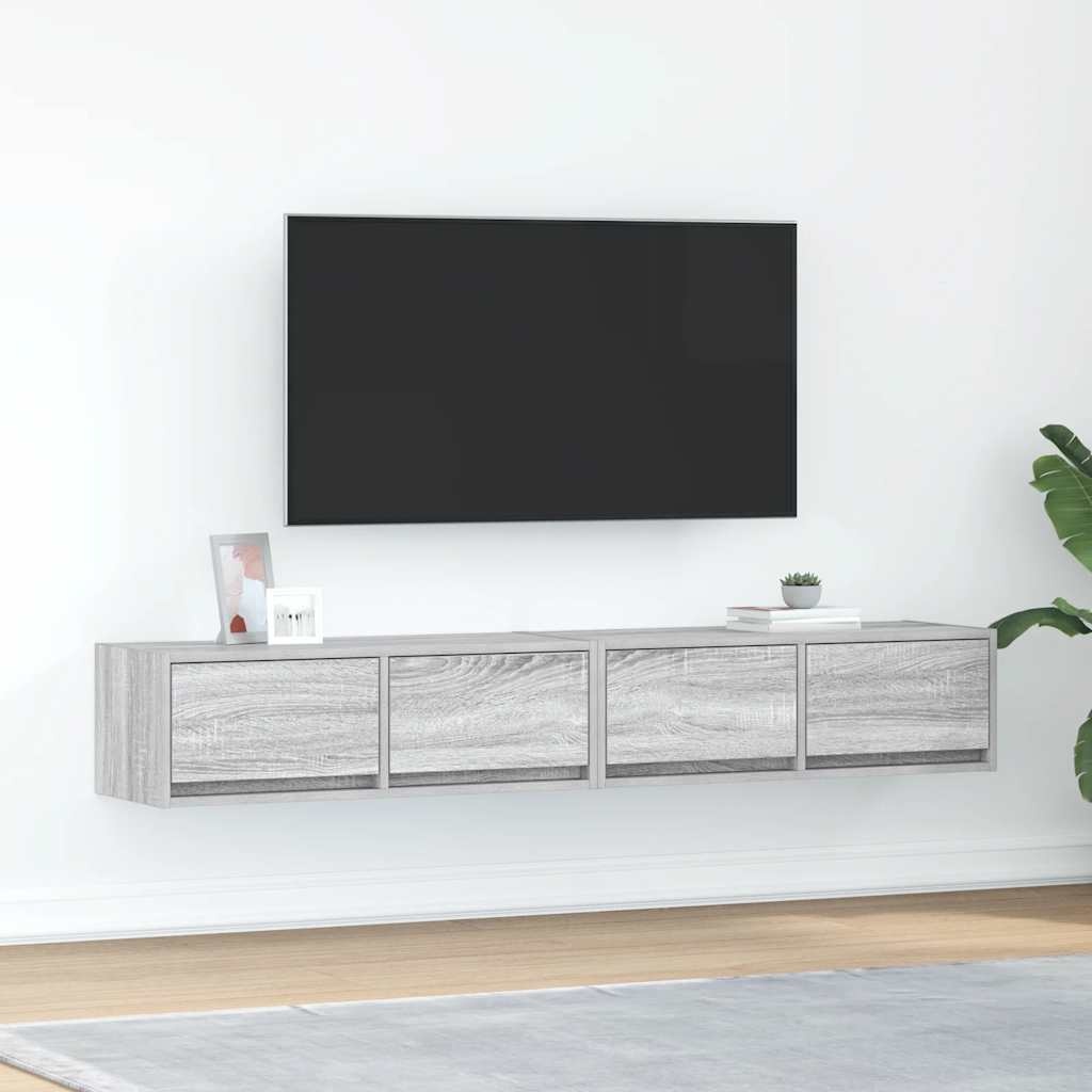 VidaXL Tv-meubelen 2 st 80x31x25,5 cm bewerkt hout grijs sonoma eiken