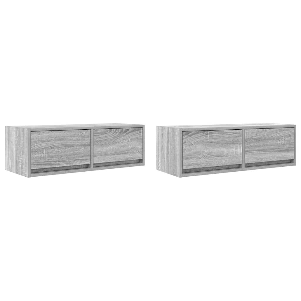 VidaXL Tv-meubelen 2 st 80x31x25,5 cm bewerkt hout grijs sonoma eiken