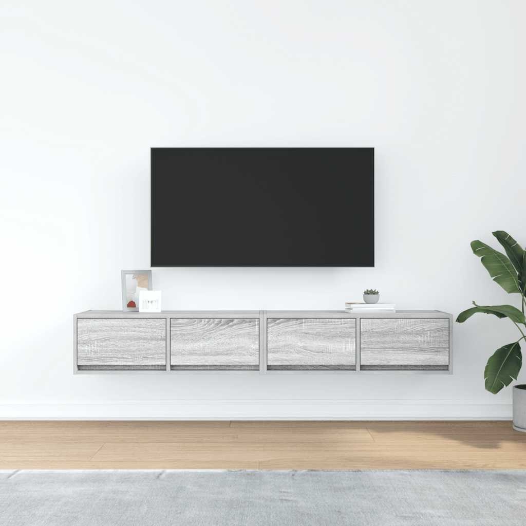VidaXL Tv-meubelen 2 st 80x31x25,5 cm bewerkt hout grijs sonoma eiken