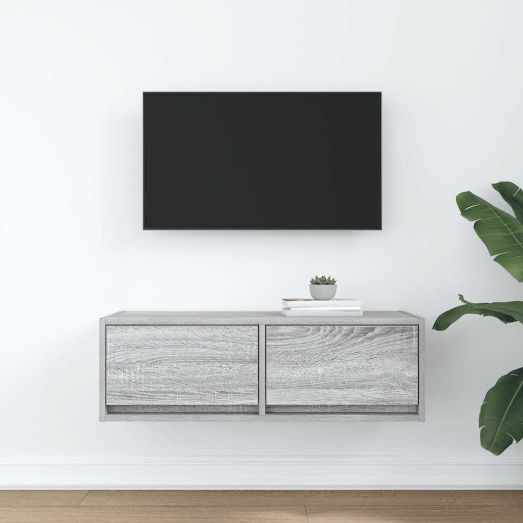 VidaXL Tv-meubel 80x31x25,5 cm bewerkt hout grijs sonoma eikenkleurig