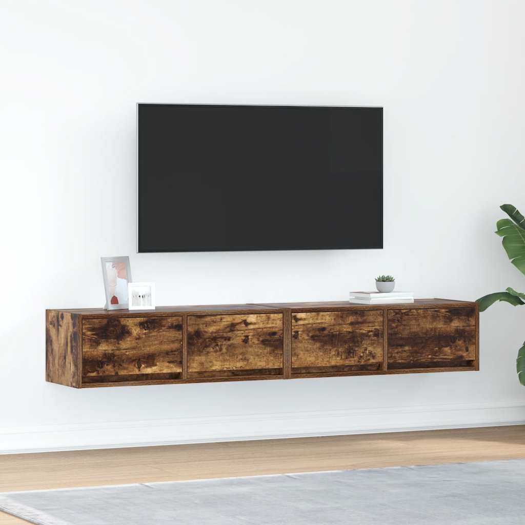 VidaXL Tv-meubelen 2 st 80x31x25,5cm bewerkt hout gerookt eikenkleurig