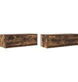 VidaXL Tv-meubelen 2 st 80x31x25,5cm bewerkt hout gerookt eikenkleurig