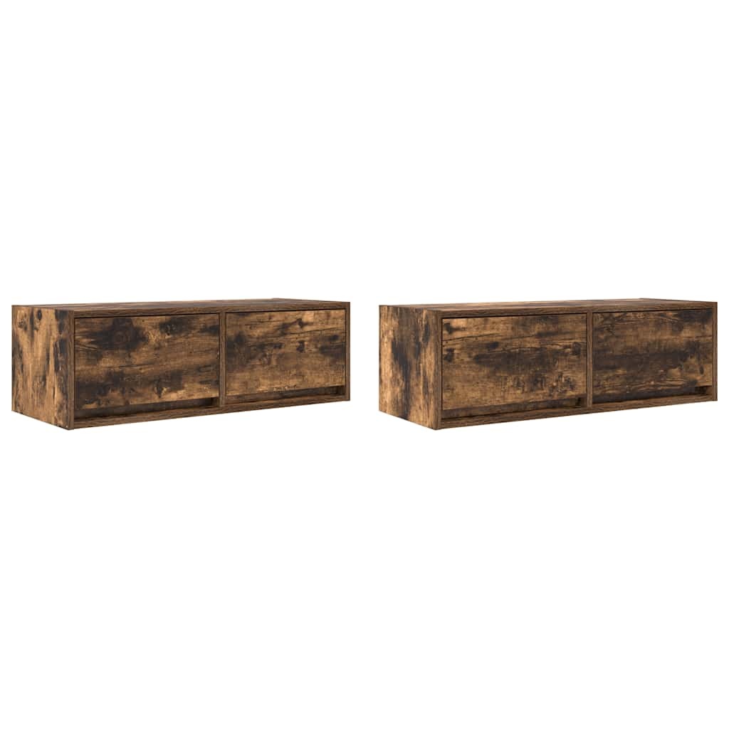 VidaXL Tv-meubelen 2 st 80x31x25,5cm bewerkt hout gerookt eikenkleurig