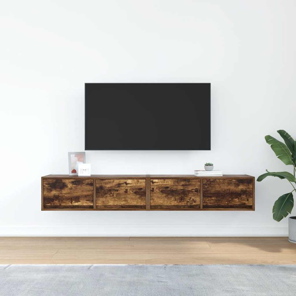 VidaXL Tv-meubelen 2 st 80x31x25,5cm bewerkt hout gerookt eikenkleurig