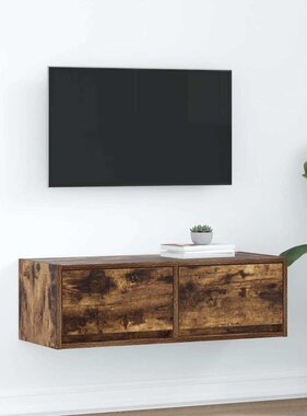 VidaXL Tv-meubel 80x31x25,5 cm bewerkt hout gerookt eikenkleurig