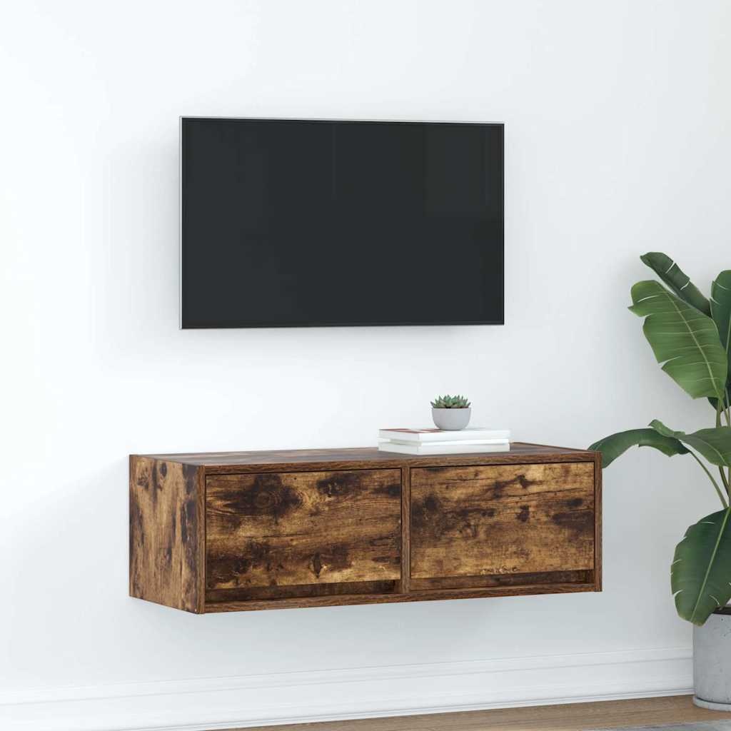 VidaXL Tv-meubel 80x31x25,5 cm bewerkt hout gerookt eikenkleurig