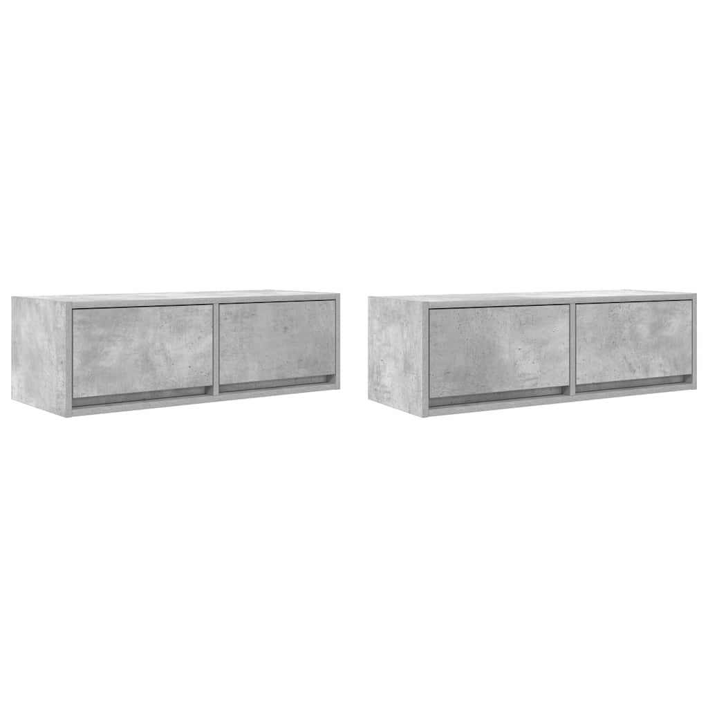VidaXL Tv-meubels 2 st 80x31x25,5 cm bewerkt hout betongrijs