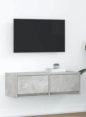 VidaXL Tv-meubel 80x31x25,5 cm bewerkt hout betongrijs