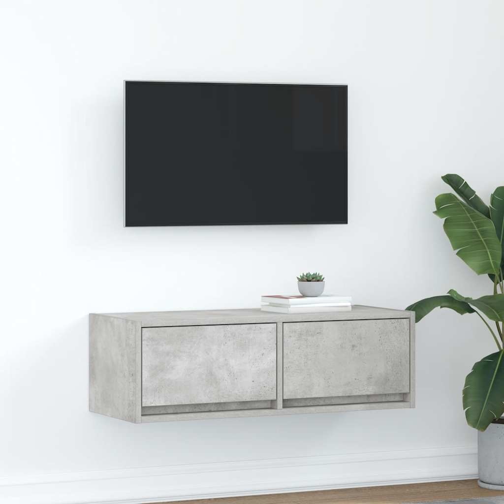 VidaXL Tv-meubel 80x31x25,5 cm bewerkt hout betongrijs