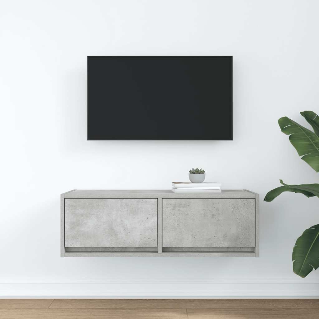 VidaXL Tv-meubel 80x31x25,5 cm bewerkt hout betongrijs