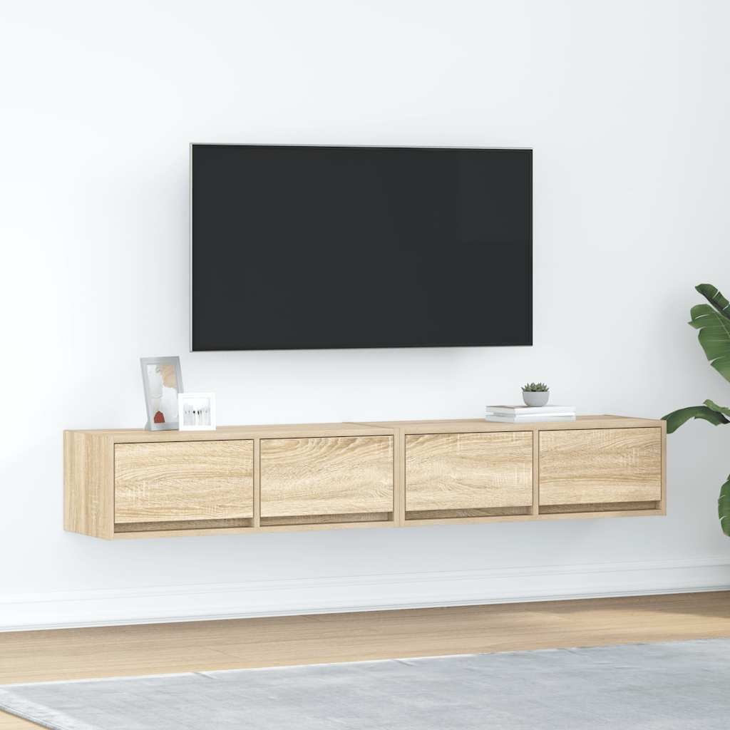 VidaXL Tv-meubels 2 st 80x31x25,5 cm bewerkt hout sonoma eikenkleurig
