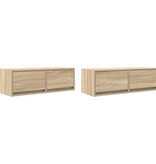 VidaXL Tv-meubels 2 st 80x31x25,5 cm bewerkt hout sonoma eikenkleurig
