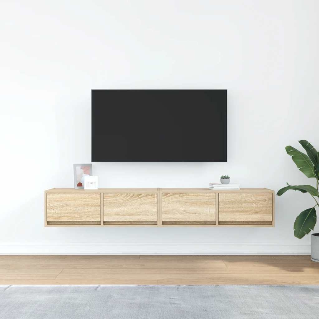 VidaXL Tv-meubels 2 st 80x31x25,5 cm bewerkt hout sonoma eikenkleurig