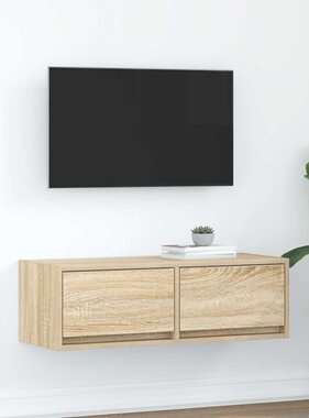 VidaXL Tv-meubel 80x31x25,5 cm bewerkt hout sonoma eikenkleurig