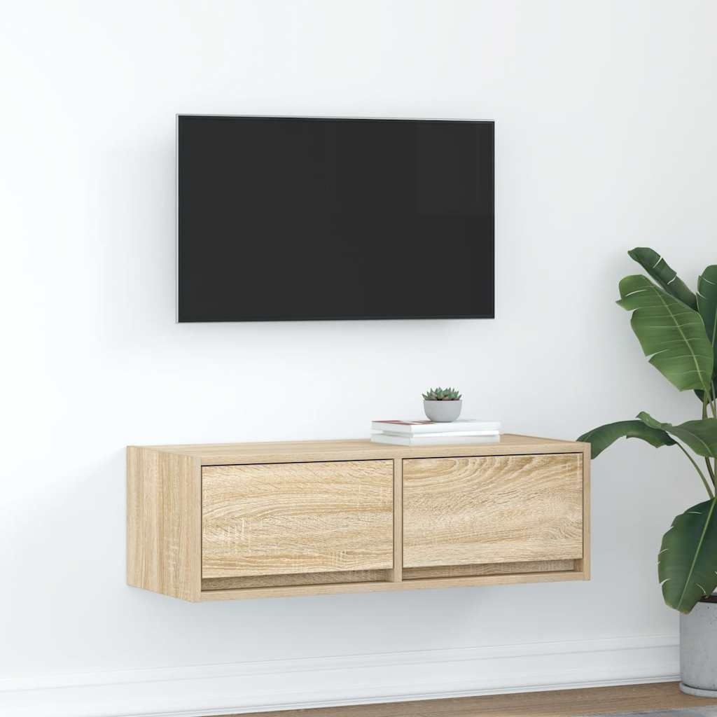 VidaXL Tv-meubel 80x31x25,5 cm bewerkt hout sonoma eikenkleurig