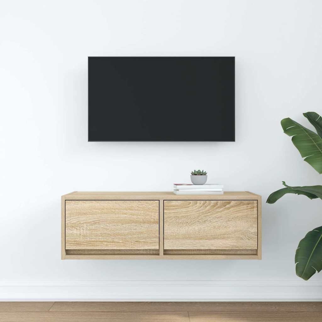 VidaXL Tv-meubel 80x31x25,5 cm bewerkt hout sonoma eikenkleurig