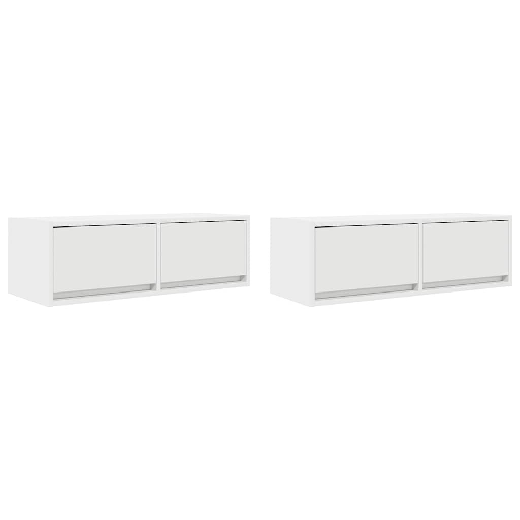 VidaXL Tv-meubelen 2 st 80x31x25,5 cm bewerkt hout wit