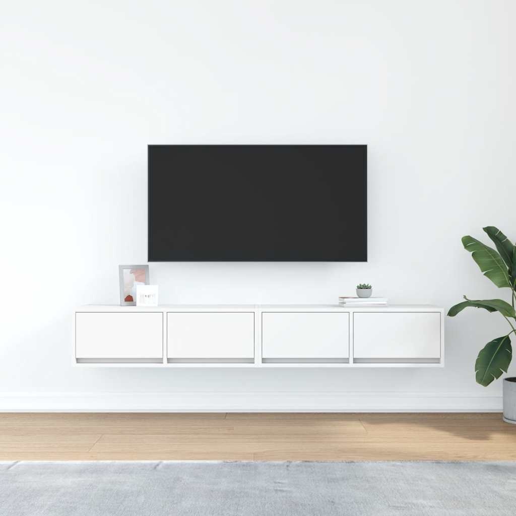 VidaXL Tv-meubelen 2 st 80x31x25,5 cm bewerkt hout wit