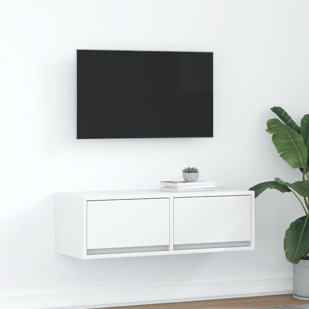 VidaXL TV-meubel 80x31x25,5 cm bewerkt hout wit