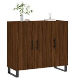 VidaXL Dressoir 90x34x80 cm bewerkt hout bruin eikenkleur