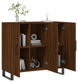 VidaXL Dressoir 90x34x80 cm bewerkt hout bruin eikenkleur