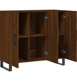VidaXL Dressoir 90x34x80 cm bewerkt hout bruin eikenkleur
