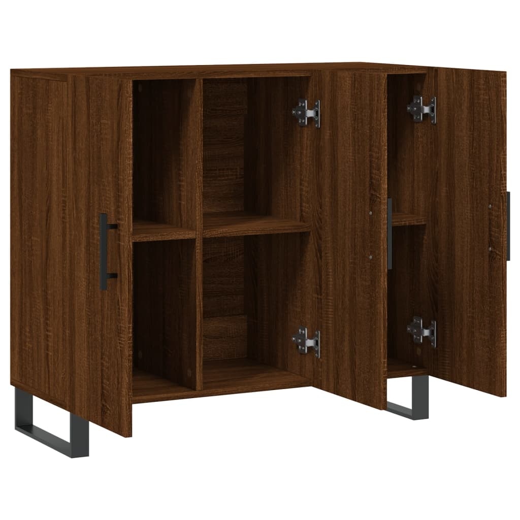 VidaXL Dressoir 90x34x80 cm bewerkt hout bruin eikenkleur
