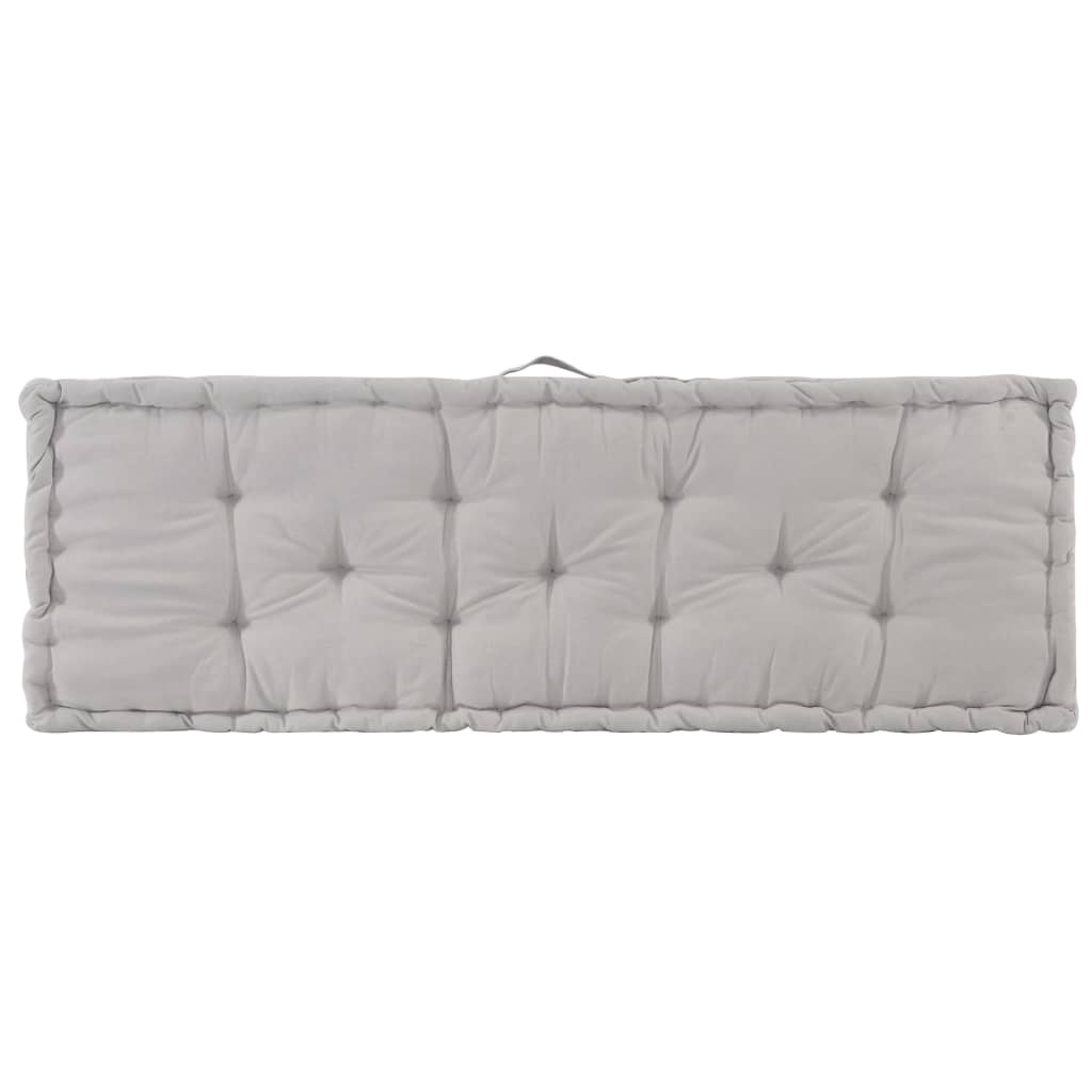 VidaXL Palletvloerkussen 120x40x7 cm katoen grijs