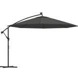 VidaXL Zweefparasol met LED-verlichting metalen paal 350 cm antraciet