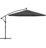 VidaXL Zweefparasol met LED-verlichting metalen paal 350 cm antraciet